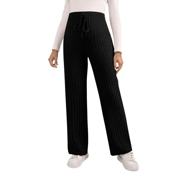 Edvintorg Maternity Pants for Women Fashion Maternity Clothes Solid Color High Waist Casual Adjustable Waist Pregnancy Pants with Bandage Loungewear Pantalones Maternidad