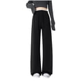 thumbnail image 1 of Edvintorg Maternity Pants Women's Elastic Waist Casual Loose Wide Leg Pants with Adjustable Drawstring Pregnancy Lounge Pants for Work Black E XL, 1 of 3