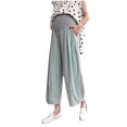 thumbnail image 1 of Edvintorg Maternity Pants Women's Fashion Solid Color High Waisted Over The Belly Supported Lounge Wide Leg Trousers with Pockets Plus Size Pregnancy Clothes for Women, 1 of 7
