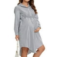 thumbnail image 1 of Edvintorg Maternity Shirt Dress Women Fashion Stripe Printing Long Sleeve Casual Button Down Shirt Dress for Pregnant Women Fall Winter Pregnancy Dresses for Women 2024, 1 of 3
