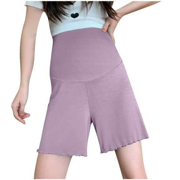 Edvintorg Maternity Shorts for Women Fashion Solid Color Breathable High Waisted Pregnancy Shorts for Women Summer Casual Maternity Lounge Shorts