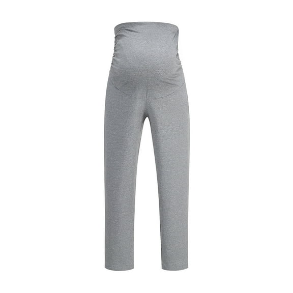 Edvintorg Maternity Work Pants High Waisted High Waisted Over The Belly Women Thin Solid Color Casual Loose Comfortable Elastic Pants Pregnancy Lounge Trousers