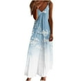 thumbnail image 1 of Edvintorg Maxi Dress Clearance Women's Summer Style Printed Holiday Strap V-Neck Long Dress Beach Vacation Outfits For Women 2024 On Clearance, 1 of 4