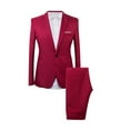 thumbnail image 1 of Edvintorg Men's Slim Fit Suit One Button 3-Piece Blazer Dress Business Wedding Party Jacket Shirt & Pant Set Plus Size Fasion Suits Men Clothing, 1 of 4