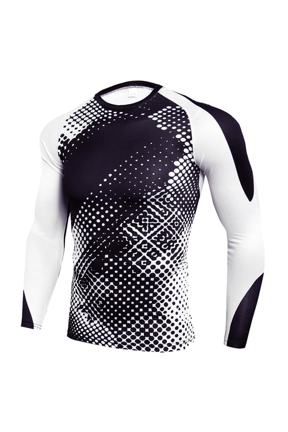 Men's Elastic Fitness Long Sleeve Fast Drying Tops Long Pants Sports Tight Suit