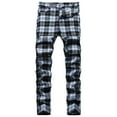 thumbnail image 1 of Edvintorg Men's Plaid Pants Stretch Skinny Flat-Front Casual Slim Fit Business Dress Chinos Pants for Men, 1 of 6