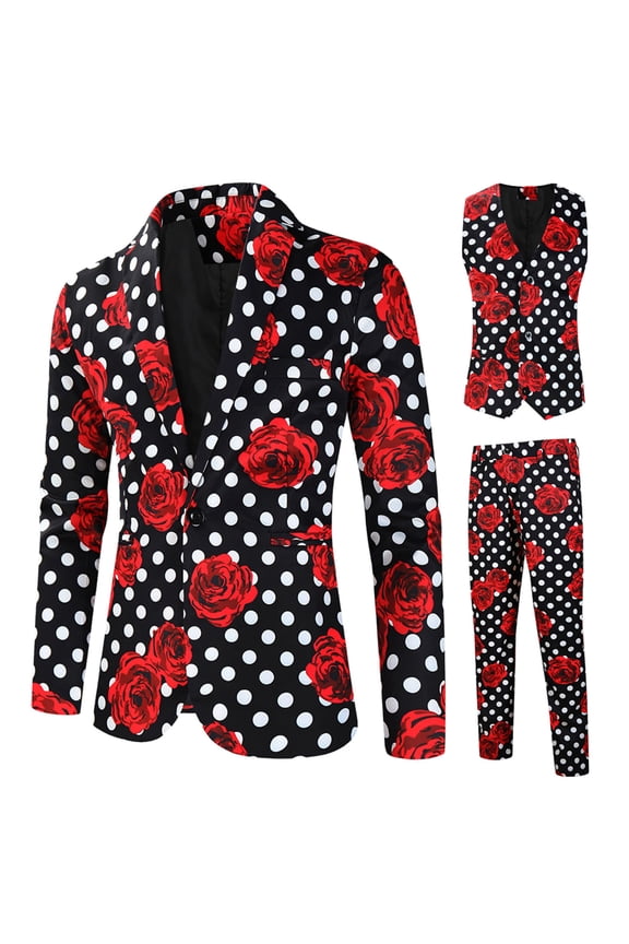 Men's Slim Fit Suit One Button 3-Piece Blazer Dress Business Wedding Party Jacket Shirt & Pant Set Plus Size Fasion Suits Men Clothing 2025 Wine L