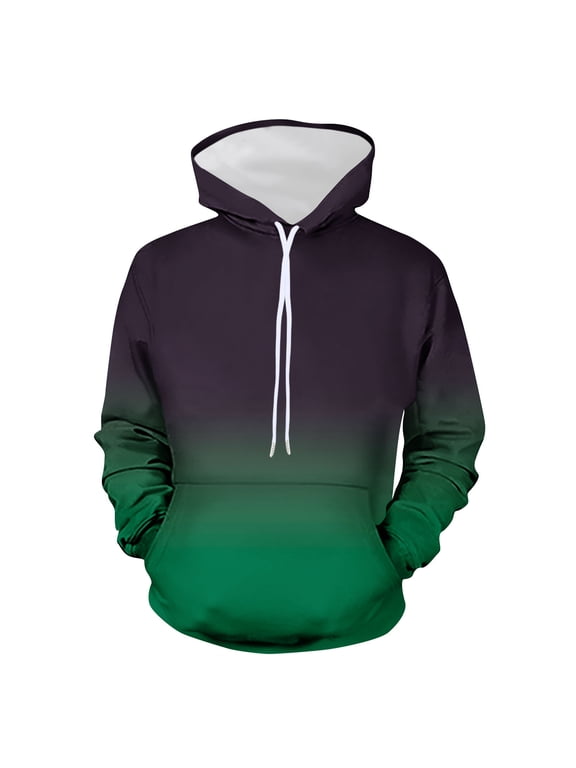 Men's Sweatshirt with A Hood Hip Hop Style Gradient Hoodie Non Positioning Printed Pullover Tops Casual Long Sleeved Oversized Sweatshirts