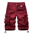 thumbnail image 1 of Edvintorg Mens Shorts Athletic Casual Pure Color Outdoors Pocket Beach Work Trouser Cargo Shorts Pant, 1 of 3