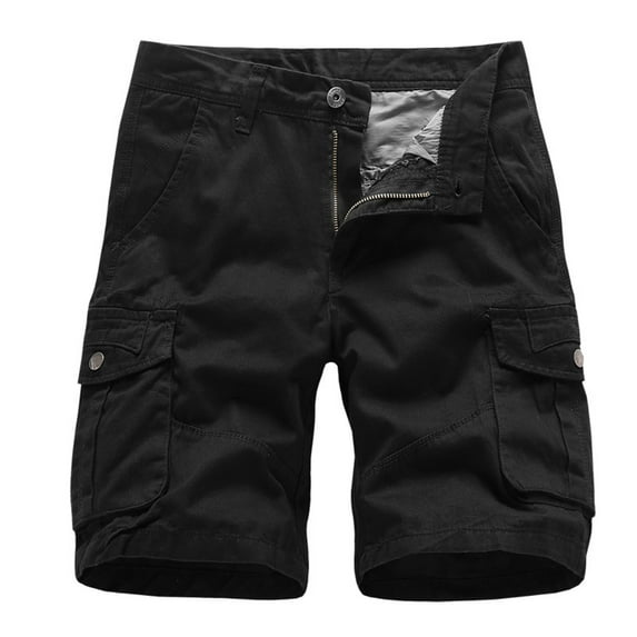 Edvintorg New Cargo Shorts For Men Clearance 2023 Casual Pure Color Outdoors Pocket Beach Work Trouser Cargo Shorts
