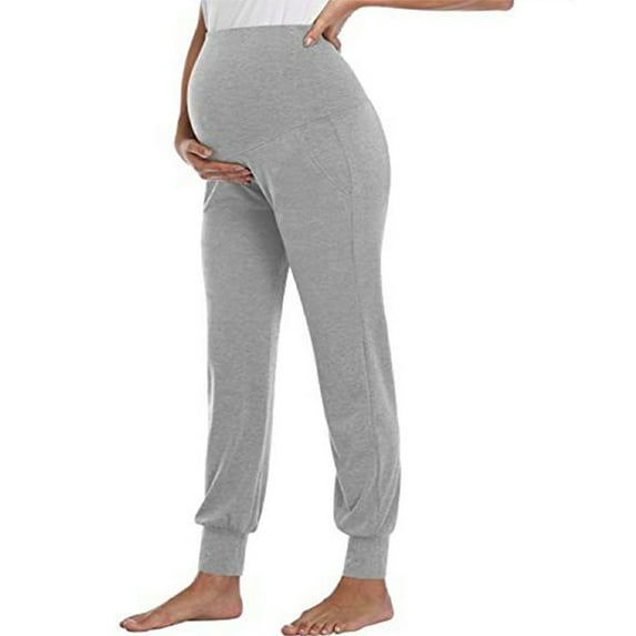 Edvintorg New Soft Pregnancy Pants Women Maternity Solid Color Trousers Over The Belly Pregnancy Yoga Sports Long Pants On Clearance