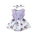 thumbnail image 1 of Edvintorg Newborn Baby Girl Clothes Set Summer Infant Cotton Outfits Sleeveless Skirt Baby Girl Lace Bow Tie Dress Romper Hair Band Set, 1 of 7