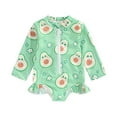 thumbnail image 1 of Edvintorg Newborn Baby Swimsuit Girl Cute Flower Printed Long Sleeve Ruffles Swimsuits with Zipper One-Piece Bathing Suits Kids Swimwear Girl 6M-4Y, 1 of 3