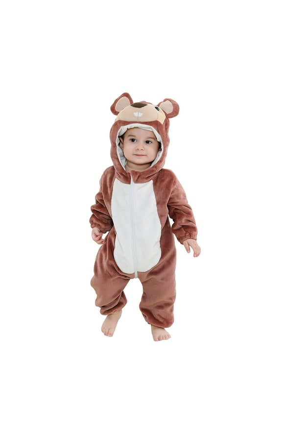 Newborn Romper Long Sleeve Fashion Infant Girl Clothes Cute Cartoons Cosplay Hooded Jumpsuit Baby Boys Clothes Winter Flannel Warm Coat 3M-4Y Kids Clothes