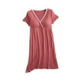 thumbnail image 1 of Edvintorg Nursing Dresses Breastfeeding Fashion Solid Color Maternity Pajamas Women's V-Neck Short Sleeve Home Clothing Hospital Gown Pregnancy Dress for Women Summer, 1 of 3