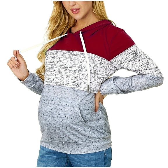 Edvintorg Nursing Sweatshirt Maternity Hoodie for Pregnant Women Long Sleeve Nursing Sweatshirts for Breastfeeding Casual Hooded Sweatshirt