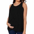 thumbnail image 1 of Edvintorg Nursing Top Maternity Shirt For Womens Clearance Solid Color Round Neck Sleeveless Double Layer Soft Basic Top Breastfeeding T-Shirt Pregnancy Clothes, 1 of 5