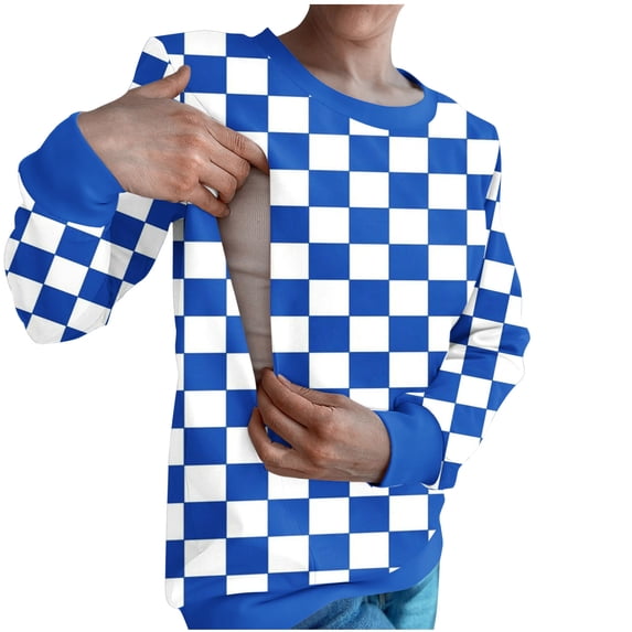 Edvintorg Nursing Tops Fashion Plaid Print Casual Long Sleeve Pullover Winter Maternity Sweatshirt Nursing Shirts for Breastfeeding