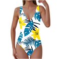 thumbnail image 1 of Edvintorg One Piece Swimsuit Women Bathing Suits V Neck Backless Swimwear Tummy Control Monokini Summer Vacation Beach Fashion Clothing, 1 of 6