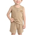 thumbnail image 1 of Edvintorg Outfits for Boys 2 Piece Sets Lightweight Loose Fit Sleeveless Crewneck Tank Tops and Shorts Size 0-8, 1 of 7
