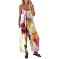 thumbnail image 1 of Edvintorg Overalls for Women Sleeveless Floral Jumpsuits Summer 2025 Wide Leg Trousers Loose Rompers Ladies Casual Long Pants, 1 of 6