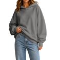 thumbnail image 1 of Edvintorg Oversized Hoodies for Women Solid Color Long Sleeve Casual Pullover Top Hooded Sweatshirt Clothes for Women Dark Gray S-2XL, 1 of 9