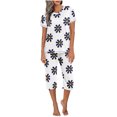 thumbnail image 1 of Edvintorg Pajamas Set for Women Lounge Sets Short Sleeve Shirt and Capri Pants Sleepwear Pjs Sets Summer Casual Yoga Outfits Sets, 1 of 6