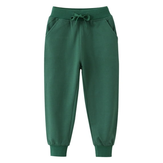 Edvintorg Pants for Boys Fashion Solid Color Elastic Waist Cotton Casual Drawstring Trousers Boys' Pants 2-8 Years Boys Sweatpants with Pocket