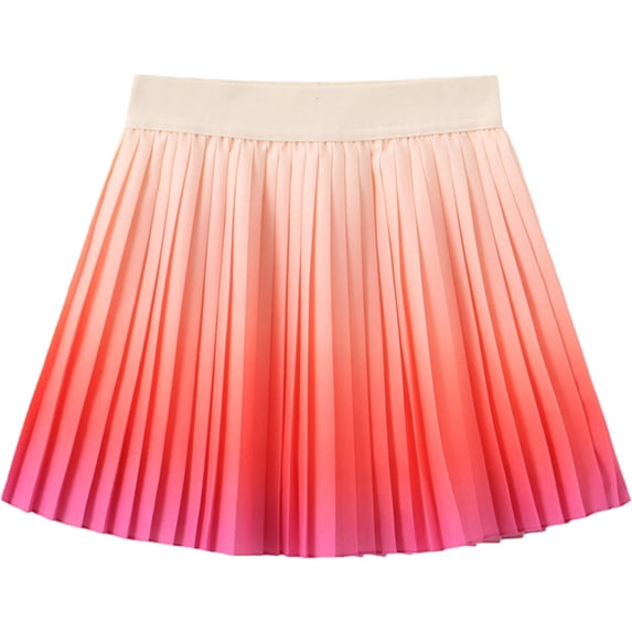 Edvintorg Pleated Mini Skirt for Girls Gradient Elastic Waisted Lightweight Athletic Casual Party Performance Skirt Size 5-12