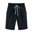 thumbnail image 1 of Edvintorg Plus Size Shorts Women Fashion Solid Color Elastic Waist Bermuda Shorts with Pockets Summer Comfortable Casual Athletic Shorts, 1 of 3