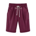 thumbnail image 1 of Edvintorg Plus Size Shorts Women Summer Comfortable Casual Drawstring Shorts Fashion Solid Color Elastic Waist Bermuda Shorts with Pockets, 1 of 3