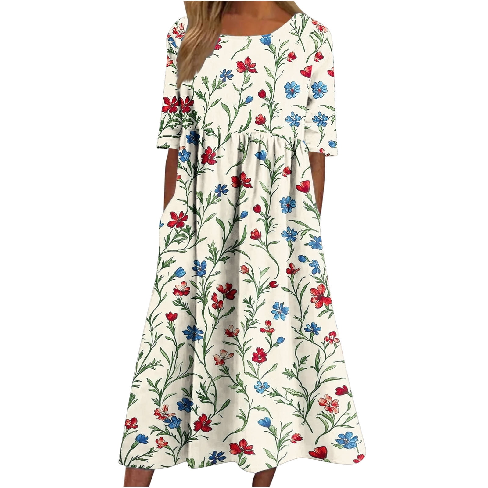 Edvintorg Plus Size Spring Dresses for Women Casual Dresses Vintage ...