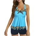 thumbnail image 1 of Edvintorg Plus Size Swimsuit for Women Retro Printing Adjustable Tankini Swimsuits Two Piece Bathing Suits Swim Tank Top with Boyshorts Modest Athletic Swimwear, 1 of 1