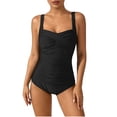 thumbnail image 1 of Edvintorg Plus Size Swimsuit for Women Fashion Ruched Adjustable Strap Swimwear Monokini One Piece Bathing Suit for Women Tummy Control, 1 of 7