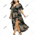 thumbnail image 1 of Edvintorg Plus Size Women Dresses Fashion Women Floral Printed V-Neck Short Sleeve Split Casual Beach Dress Summer Outfits for Women 2025, 1 of 6