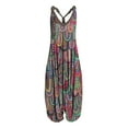 thumbnail image 1 of Edvintorg Plus Size Womens Summer Harem Playsuit Romper Jumpsuit Ladies Sleeveless Casual Floral Print Elegant High Waist Jumpsuits Beach Holiday Outfits For Women New Clearance, 1 of 4