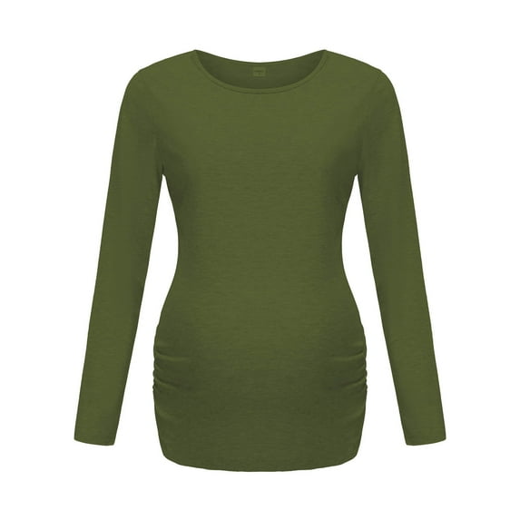 Edvintorg Pregnancy Clothes for Women Fashion Solid Color Long Sleeve Casual Maternity Shirts Pregnant Women