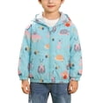 thumbnail image 1 of Edvintorg Rain Jacket Girls Cute Printed Waterproof Lightweight Long Sleeve Zip up Hooded Windbreaker with Pocket Girls Clothes Size 1-9, 1 of 9