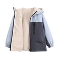 thumbnail image 1 of Edvintorg Rain Jacket Girls Solid Color Long Sleeve Winter Thick Fleece Raincoat Hooded Windbreaker Outerwear with Zipper 4-15Y Teenage Girls' Clothing, 1 of 8