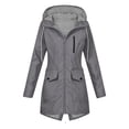 thumbnail image 1 of Edvintorg Rain Jacket Women Waterproof Raincoat with Hooded Outdoor Hiking Long Sleeve Zip up Windbreaker Plus Size Fashion Clothing Dark Gray S-3XL, 1 of 8