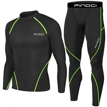 Edvintorg Running Sports Suit For Men Fitness Clothes Quick-Drying Clothes Compression Shirt + Pants Skin-Tight Long Sleeves Quick Dry Training Suit Two-Piece On Clearance