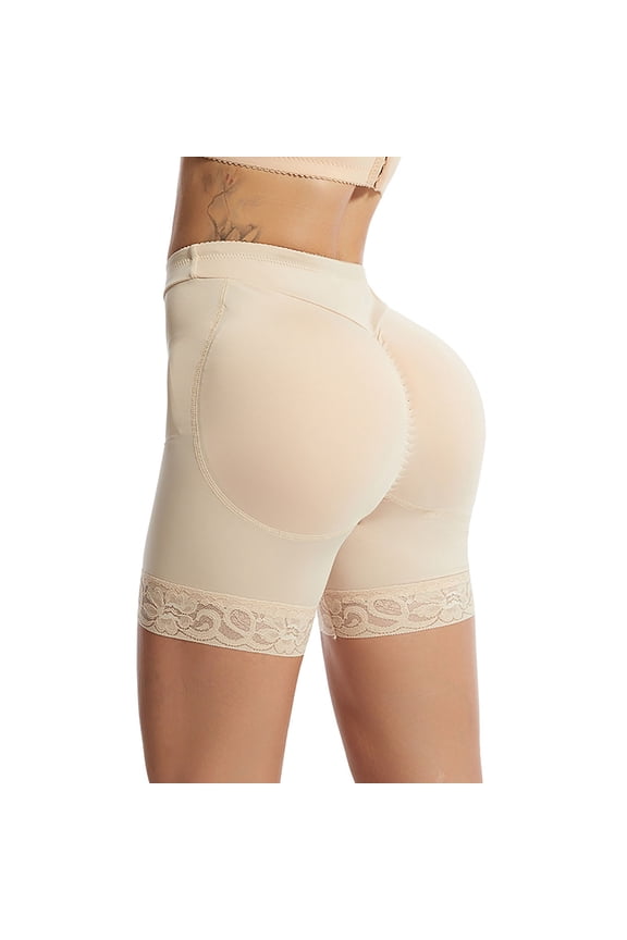 Shaping Boyshorts Panties for Women Slip Shorts Under Dress Shapewear Underwear Women's Girdle Lifting Hip Shaping Shorts False Bottom Sponge Pad Lifting Hip Shorts Underwear
