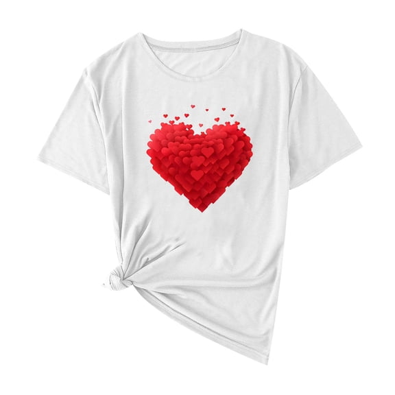 Edvintorg Shirts for Women Trendy Summer Casual Short Sleeve T-Shirts Crew Neck Soft Pullover Basic Tee Plus Size Tops