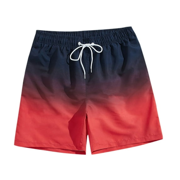 Edvintorg Shorts Men Gradient Swimming Trunks Men's Adult Boxer Shorts Swimming Casual Beach Pants