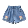 thumbnail image 1 of Edvintorg Shorts for Girls Summer Casaul Elastic Waist Lightweight Denim Jeans Shorts with Pocket Kids Clothes Girls 3-11 Years, 1 of 3