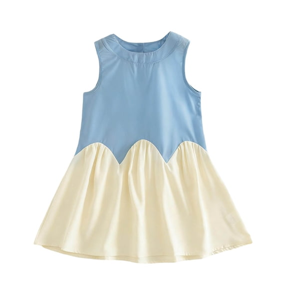 Edvintorg Sleeveless Dress for Girls 2026 Summer Casual Crew Neck A Line Dresses Cute Causal Party Sundress Size 18M-8Y