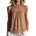 thumbnail image 1 of Edvintorg Spaghetti Strap Tank Top Women Plus Size Fashion Crew Neck Loose Fit Casual Tops Woman Clothes Khaki XXXL, 1 of 7