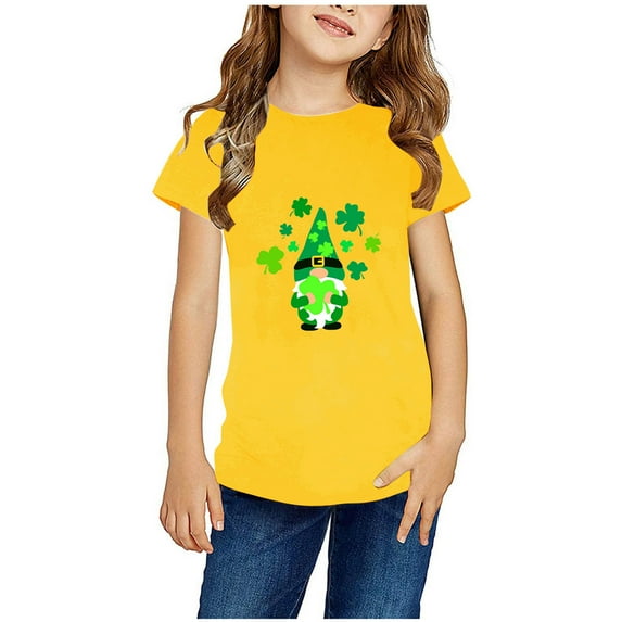 Edvintorg St. Patrick's Day Kids T Shirts Clearance Summer Printed Short Sleeve Casual Shirts Children's T-Shirt For Boys Girls 3-14Years Teeanger Clothing