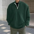 thumbnail image 1 of Edvintorg Streetwear Men's Half Zipper Pullover Sweatshirts Clearance Solid Color Stand-Up Collar Long Sleeve Top Sweatshirt Korean Style Clothes, 1 of 6