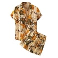 thumbnail image 1 of Edvintorg Summer 2 Pieces Men's Hawaiian Sets Casual Turndown Button Cardigan Turndown Print Short Sleeve Beach Blouse and Short Set, 1 of 7
